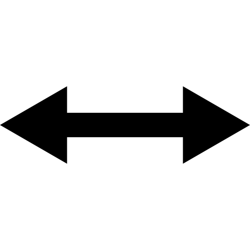 Double horizontal arrow pointing to both sides